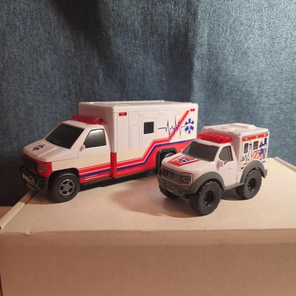 Fire Truck Ambulance Lot 6pc Emergency Rescue Play Set